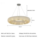 GobekUsa Crystal Loft Chandelier: Modern Luxury Circle Pendant Lamp for Living Room Lighting