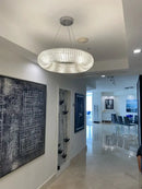 GobekUsa Crystal Loft Chandelier: Modern Luxury LED Pendant Light for Living Room Decor
