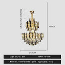 GobekUsa Crystal Loft Chandelier: Modern Luxury Pendant Light for Living Room or Hotel Lobby