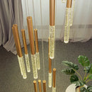 GobekUsa Crystal Loft Chandelier: Modern Nordic Art Deco Gold LED Lighting for Living Room