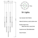 GobekUsa Crystal Loft Chandelier: Modern Nordic Art Deco Gold LED Lighting for Living Room