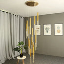 GobekUsa Crystal Loft Chandelier: Modern Nordic Art Deco Gold LED Lighting for Living Room