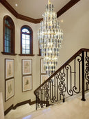 GobekUsa Crystal Loft Pendant Light: Sleek Spiral Staircase Chandelier