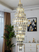 GobekUsa Crystal Loft Pendant Light: Sleek Spiral Staircase Chandelier