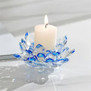 Colorful crystal lotus candle holder dining room aromatherapy base by Decorbites