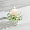 Colorful crystal lotus candle holder dining room aromatherapy base by Decorbites