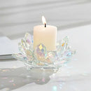 Colorful crystal lotus candle holder dining room aromatherapy base by Decorbites