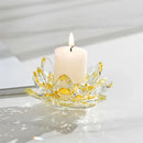 Colorful crystal lotus candle holder dining room aromatherapy base by Decorbites
