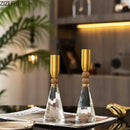 GobekUsa Crystal Lotus Candle Holder Desk Decor Romantic Candlestick Modern Home Accents