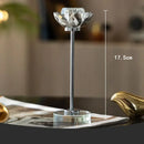 GobekUsa Crystal Lotus Candle Holder Desk Decor Romantic Candlestick Modern Home Accents