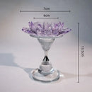 GobekUsa Crystal Lotus Candle Holder Home Decoration Crystal Flower Candlestick