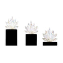 GobekUsa Crystal Lotus Tabletop Decoration with Black Base