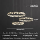GobekUsa Crystal Lustre Circle Chandelier LED Lights - Modern Luxury Minimalism décor