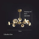 GobekUsa Crystal Lustre LED Chandelier for Home Decor - Luxury Round Ceiling Lamp