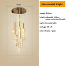 GobekUsa Crystal Lustre Pendant Lights with Dimmable LED, Adjustable Cable - Gold Chrome Steel