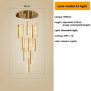 GobekUsa Crystal Lustre Pendant Lights with Dimmable LED, Adjustable Cable - Gold Chrome Steel