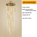 GobekUsa Crystal Lustre Pendant Lights with Dimmable LED, Adjustable Cable - Gold Chrome Steel