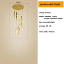 GobekUsa Crystal Lustre Pendant Lights with Dimmable LED, Adjustable Cable - Gold Chrome Steel