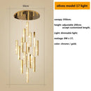 GobekUsa Crystal Lustre Pendant Lights with Dimmable LED, Adjustable Cable - Gold Chrome Steel