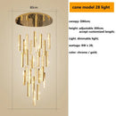 GobekUsa Crystal Lustre Pendant Lights with Dimmable LED, Adjustable Cable - Gold Chrome Steel