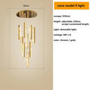 GobekUsa Crystal Lustre Pendant Lights with Dimmable LED, Adjustable Cable - Gold Chrome Steel