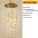 GobekUsa Crystal Lustre Pendant Lights with Dimmable LED, Adjustable Cable - Gold Chrome Steel