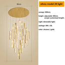 GobekUsa Crystal Lustre Pendant Lights with Dimmable LED, Adjustable Cable - Gold Chrome Steel