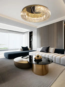 GobekUsa Crystal Luxe C-Shape LED Ceiling Lamp Gold Finish