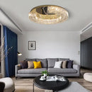 GobekUsa Crystal Luxe C-Shape LED Ceiling Lamp Gold Finish
