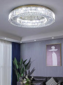 GobekUsa Crystal Luxe C-Shape LED Ceiling Lamp Gold Finish