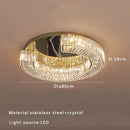 GobekUsa Crystal Luxe C-Shape LED Ceiling Lamp Gold Finish