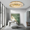 GobekUsa Crystal Luxe C-Shape LED Ceiling Lamp Gold Finish