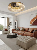 GobekUsa Crystal Luxe C-Shape LED Ceiling Lamp Gold Finish