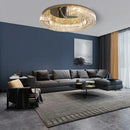 GobekUsa Crystal Luxe C-Shape LED Ceiling Lamp Gold Finish