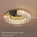 GobekUsa Crystal Luxe C-Shape LED Ceiling Lamp Gold Finish