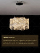 GobekUsa Crystal Luxe Chandelier for Modern Living Room, High-End Restaurant Light