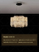 GobekUsa Crystal Luxe Chandelier for Modern Living Room, High-End Restaurant Light