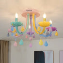 GobekUsa Crystal Luxury Candle Chandelier Vanity Pendant Light for Living Dining Bedroom