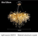 GobekUsa Crystal Luxury Ceiling Chandelier: Modern Living Dining Bedroom Pendant Lights