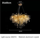 GobekUsa Crystal Luxury Ceiling Chandelier: Modern Living Dining Bedroom Pendant Lights