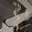 GobekUsa Crystal Luxury Ceiling Chandelier Staircase Pendant Light for Home Decor