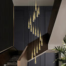 GobekUsa Crystal Luxury Ceiling Chandelier Staircase Pendant Light for Home Decor