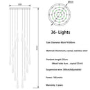 GobekUsa Crystal Luxury Ceiling Chandelier Staircase Pendant Light for Home Decor