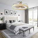 GobekUsa Crystal Luxury Ceiling Fan Light with Invisible Blades & Remote Control