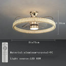 GobekUsa Crystal Luxury Ceiling Fan Light with Invisible Blades & Remote Control