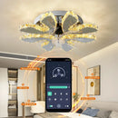 GobekUsa Crystal Luxury Ceiling Fan with LED Lamp Chandelier Smart Home Decor Fixtures