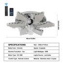 GobekUsa Crystal Luxury Ceiling Fan with LED Lamp Chandelier Smart Home Decor Fixtures