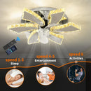 GobekUsa Crystal Luxury Ceiling Fan with LED Lamp Chandelier Smart Home Decor Fixtures