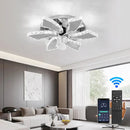 GobekUsa Crystal Luxury Ceiling Fan with LED Lamp Chandelier Smart Home Decor Fixtures