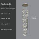 GobekUsa Crystal Modern Chandelier for Living Room Luxury Loft LED Lighting Staircase Chandelier
